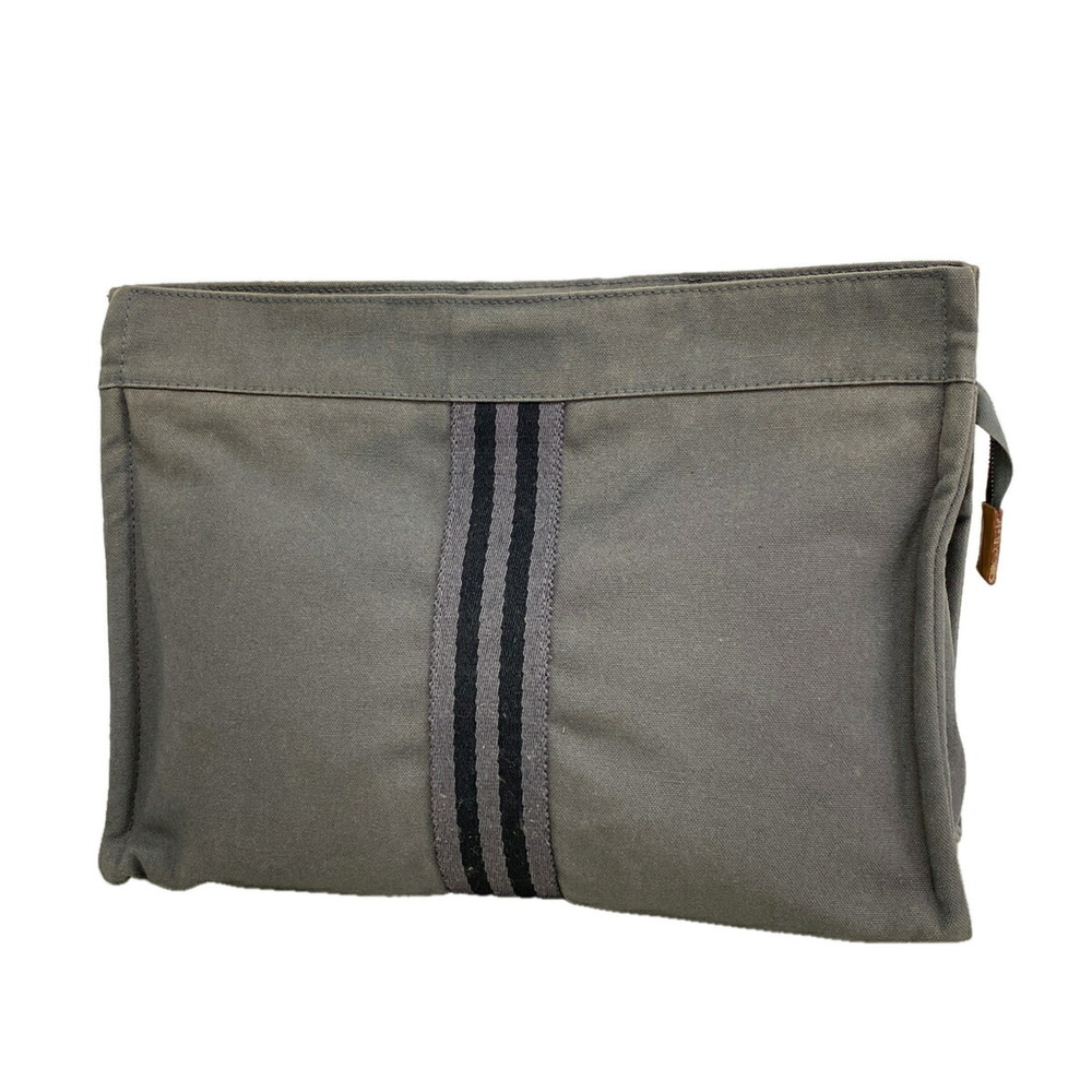 Hermes Bags & Pouches: Fourre-Tout Bag/Pouch, Canvas, Gray, Men's Women's